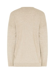 Long Tall Sally Natural Button Sleeve Knitted Jumper - Image 6 of 6