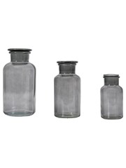 Gallery Home Grey Smoke Set of 3 Apotheca Jar - Image 2 of 6