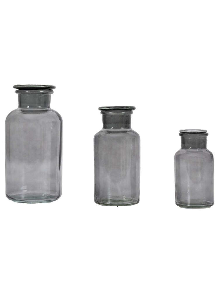 Gallery Home Grey Smoke Set of 3 Apotheca Jar - Image 2 of 6