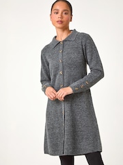 Миниатюрное трикотажное платье с воротником Roman - Изображение 3 4