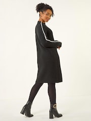 Roman Black Petite Ribbed Knitted Dress - Image 3 of 4