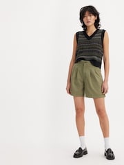 Levi's® Deep Lichen Green Pleated Tailored Shorts - Image 2 of 8