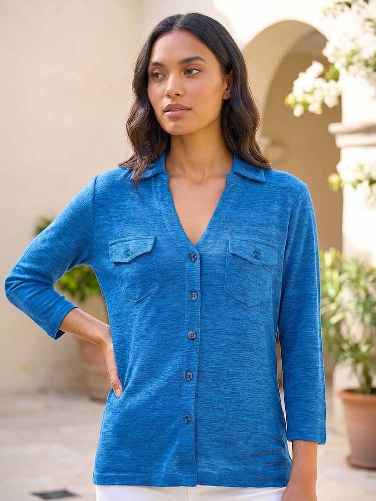 Roman Bluse med lommer foran og Stretch - Bilde 1 av 4