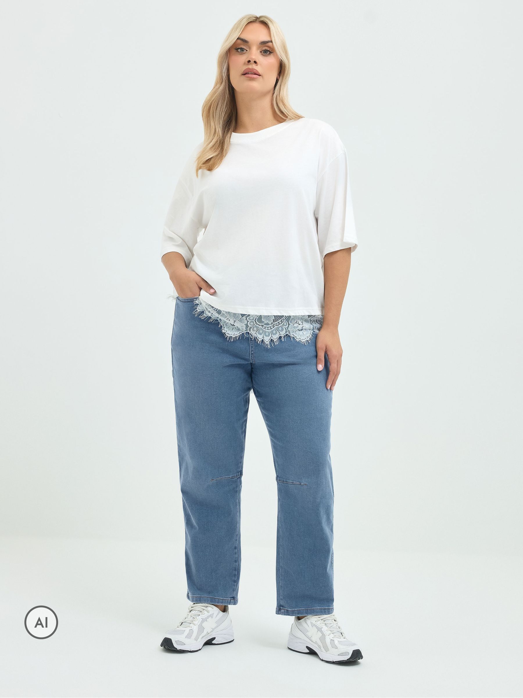 Yours Women's Blue Barrel Leg Jeans In | Size: 26/28 - Image 6