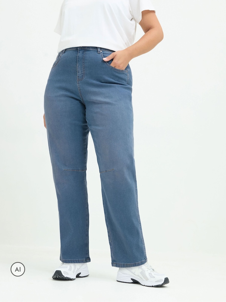 Mavi - Yours Curve Limited Co-ord Barrel Ayaqlı Cins Şalvar - 6şəkildən 1 şəkil