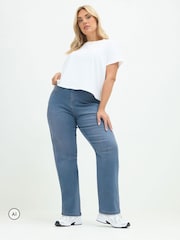 Mavi - Yours Curve Limited Co-ord Barrel Ayaqlı Cins Şalvar - 6şəkildən 2 şəkil