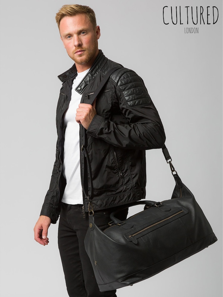Cultured London Harbour Leather Brown Holdall - Image 7 of 7
