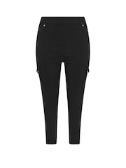 Yours Curve Black Bengaline Cargo Jeggings - Image 5 of 5