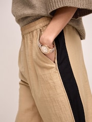 Camel/Black Side Stripe Pull On Track Pant Trousers - Image 4 of 7