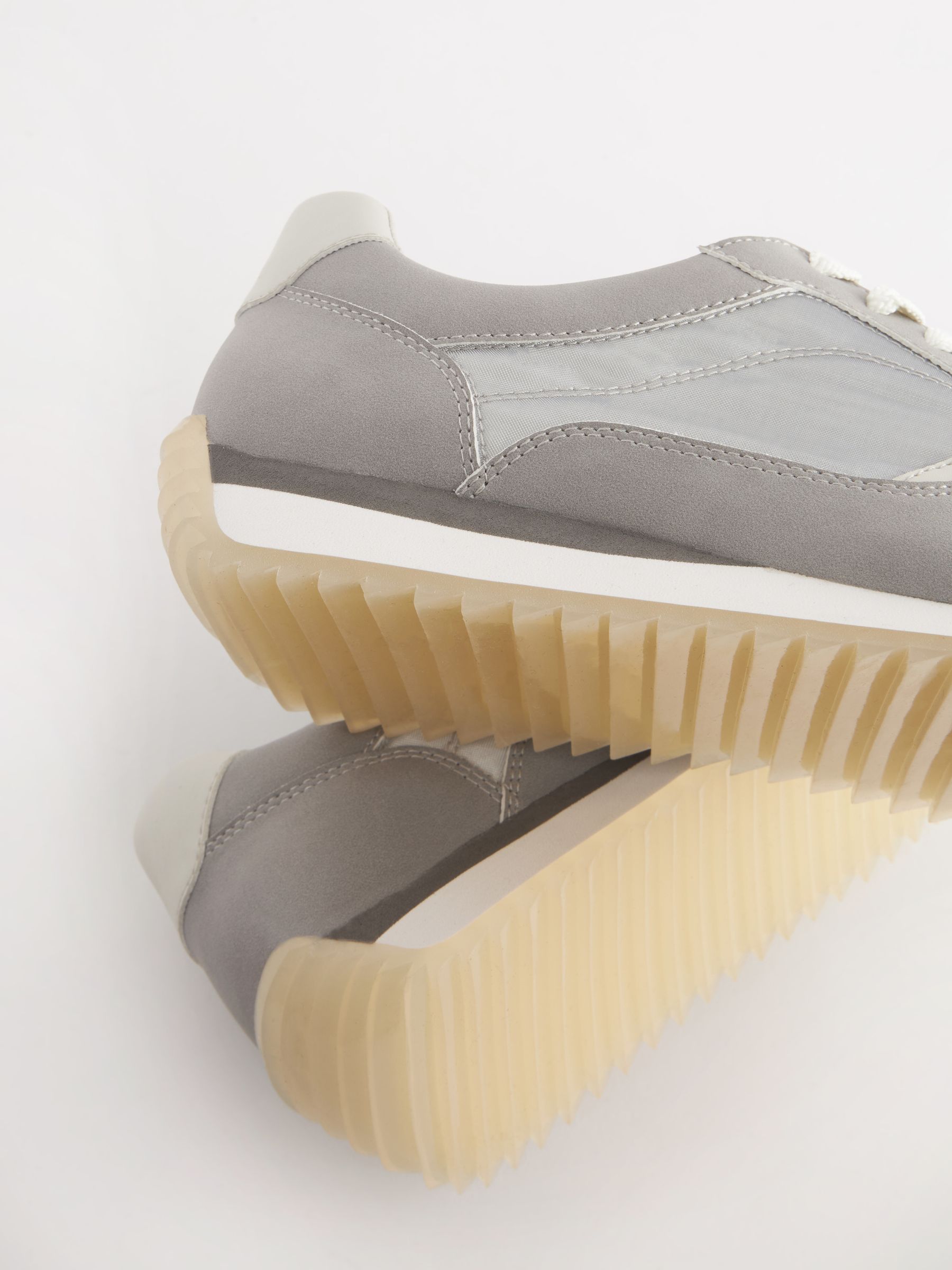 Buy Grey Forever Comfort Mesh Lace Up Trainers from Next Luxembourg