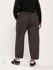 Brun - Yours Curve Cargo Bukser i bomuldspoplin - Billede 3 af 6