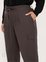 Brun - Yours Curve Cargo Bukser i bomuldspoplin - Billede 4 af 6