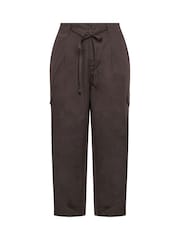 Brun - Yours Curve Cargo Bukser i bomuldspoplin - Billede 5 af 6