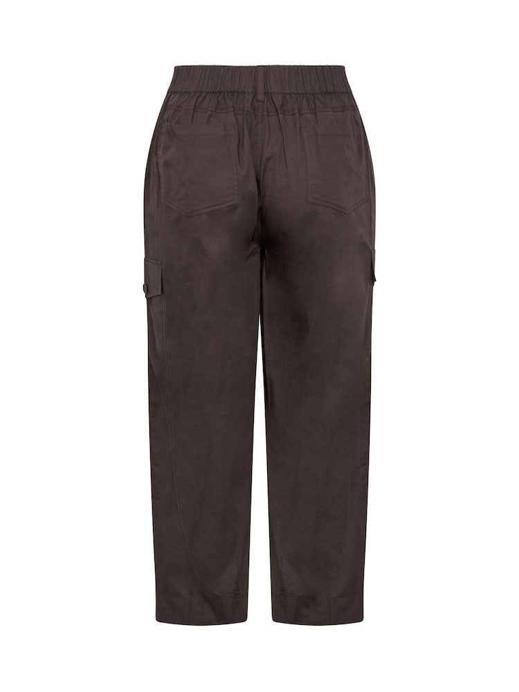 Brun - Yours Curve Cargo Bukser i bomuldspoplin - Billede 6 af 6 Brun - Yours Curve Cargo Bukser i bomuldspoplin - Billede 6 af 6