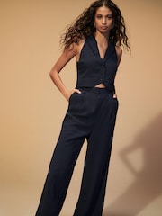 Navy Blue Tailored Waistcoat Jumpsuit - Image 1 of 4