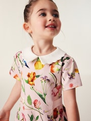 Baker by Ted Baker Pink Floral Collared Ponte Dress - Image 3 of 10