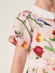 Baker by Ted Baker Pink Floral Collared Ponte Dress - Image 4 of 10