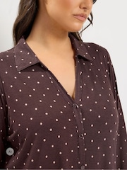 Yours Curve Brown Jersey Shirt - Image 4 of 6
