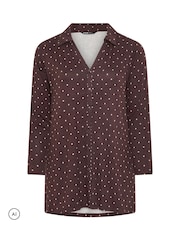 Yours Curve Brown Jersey Shirt - Image 5 of 6