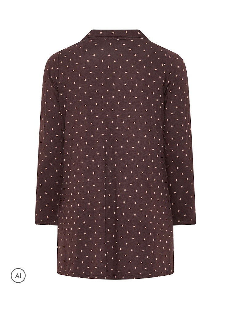 Yours Curve Brown Jersey Shirt - Image 6 of 6 Yours Curve Brown Jersey Shirt - Image 6 of 6
