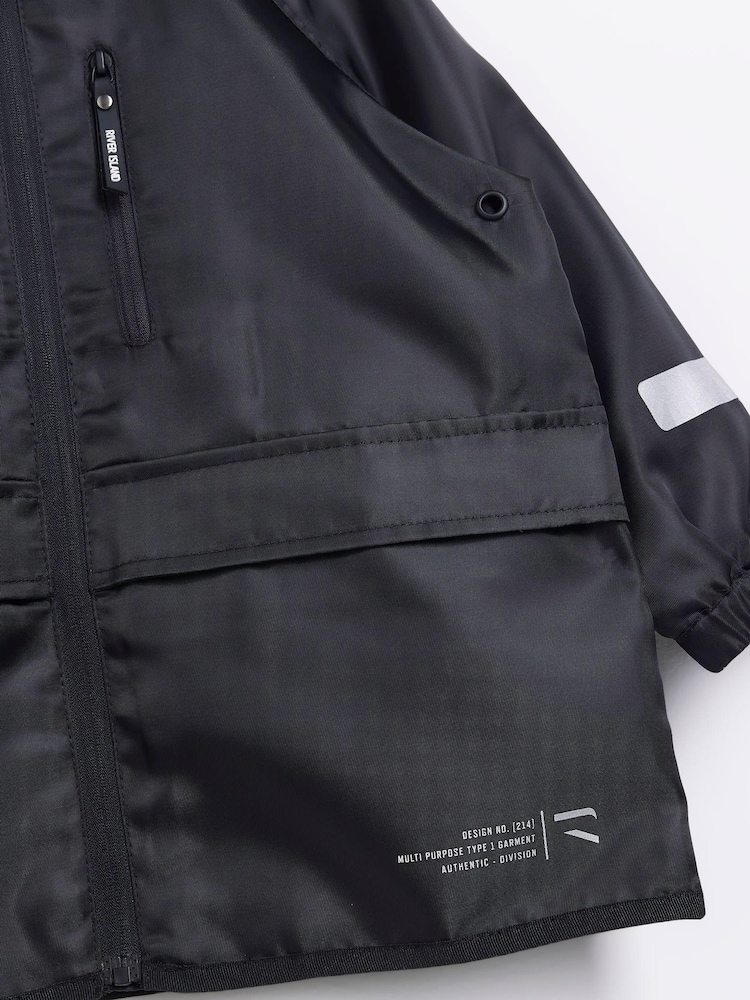 River Island Black Wind Cheater Boys Jacket - Image 3 of 3