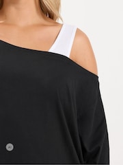 Yours Curve Black 2 In 1 Long Sleeve Insert T-Shirt - Image 4 of 4