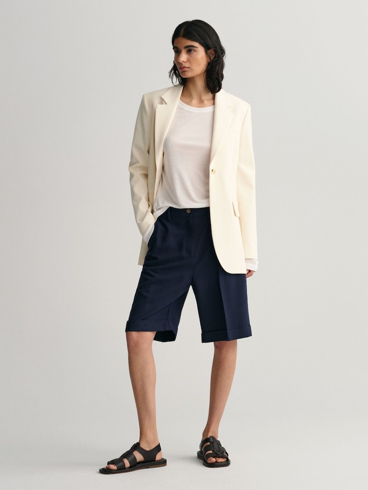 GANT White Fitted Lightweight Long Sleeve T-Shirt - Image 2 of 5