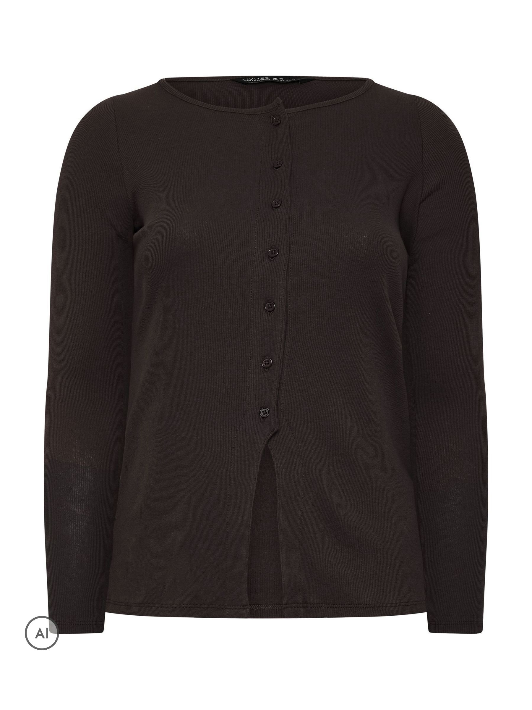 Buy Yours Curve Black Limited Long Sleeve Button Top from Next USA