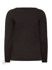 Yours Curve Black Limited Long Sleeve Button Top - Image 6 of 6