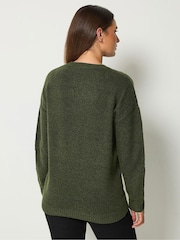 Long Tall Sally Green Button Sleeve Knitted Jumper - Image 3 of 6