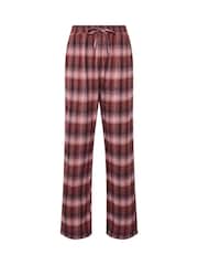 Long Tall Sally Pink Check Cotton Wide Leg Pyjamas Bottoms - Image 5 of 6