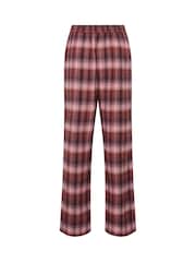 Long Tall Sally Pink Check Cotton Wide Leg Pyjamas Bottoms - Image 6 of 6
