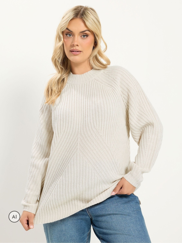 Yours Curve Natural Country Calling Jumper - Image 1 of 6 Yours Curve Natural Country Calling Jumper - Image 1 of 6