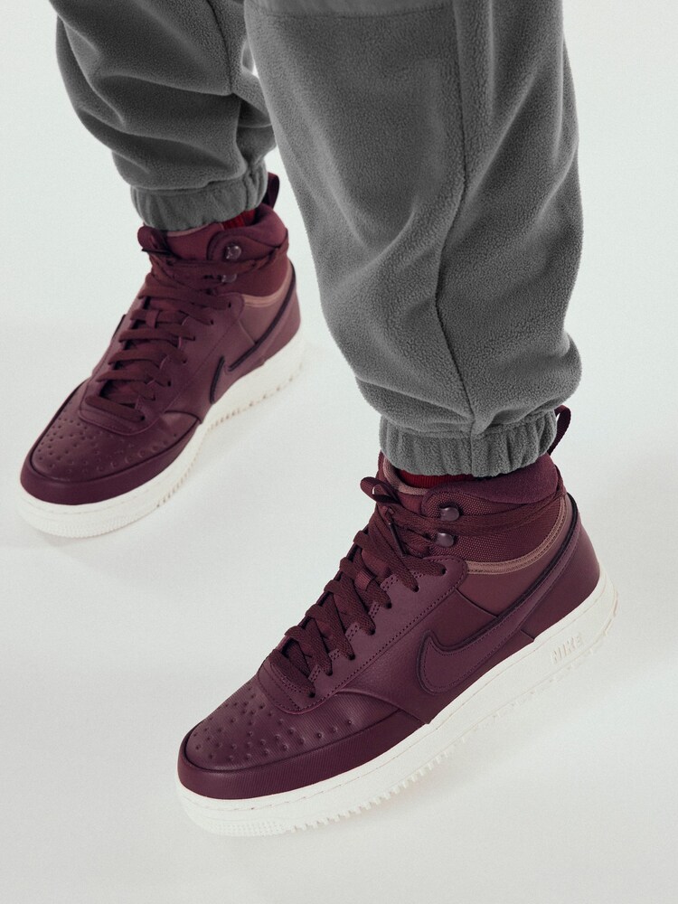 Nike Red Court Vision Mid Trainers - Image 1 of 6