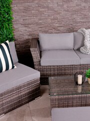 Charles Bentley Grey St Tropez Garden Rattan Lounge Set - Image 2 of 4