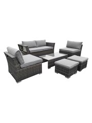 Charles Bentley Grey St Tropez Garden Rattan Lounge Set - Image 3 of 4