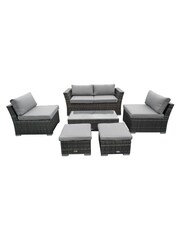 Charles Bentley Grey St Tropez Garden Rattan Lounge Set - Image 4 of 4