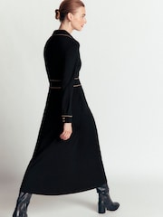 Boden Black Etta Piping Detail Ponte Dress - Image 3 of 4