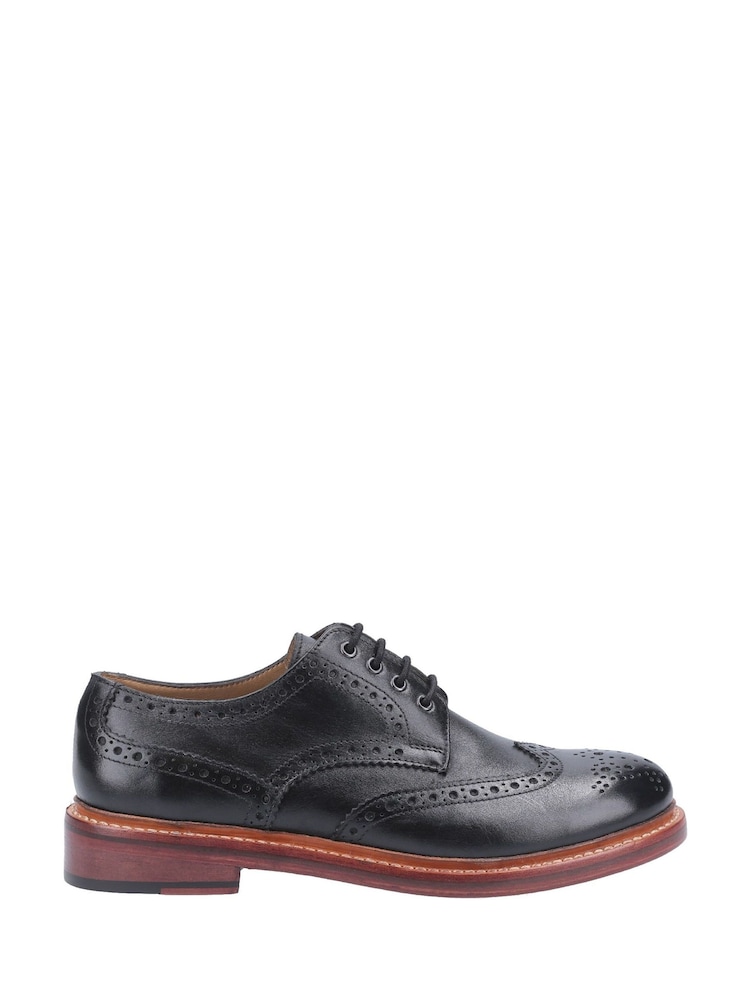 Cotswold Black Quenington Leather Goodyear Welt Lace Up Shoes - Image 1 of 4