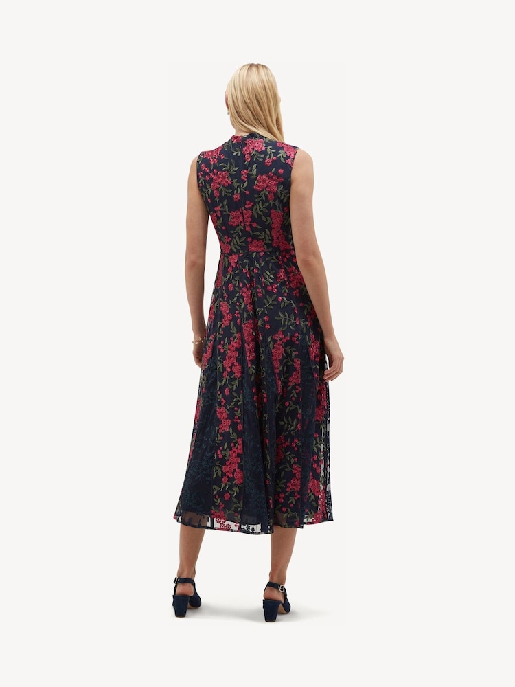 Hobbs Midnight Pink Quin Embroidered Dress - Image 2 of 5 Hobbs Midnight Pink Quin Embroidered Dress - Image 2 of 5