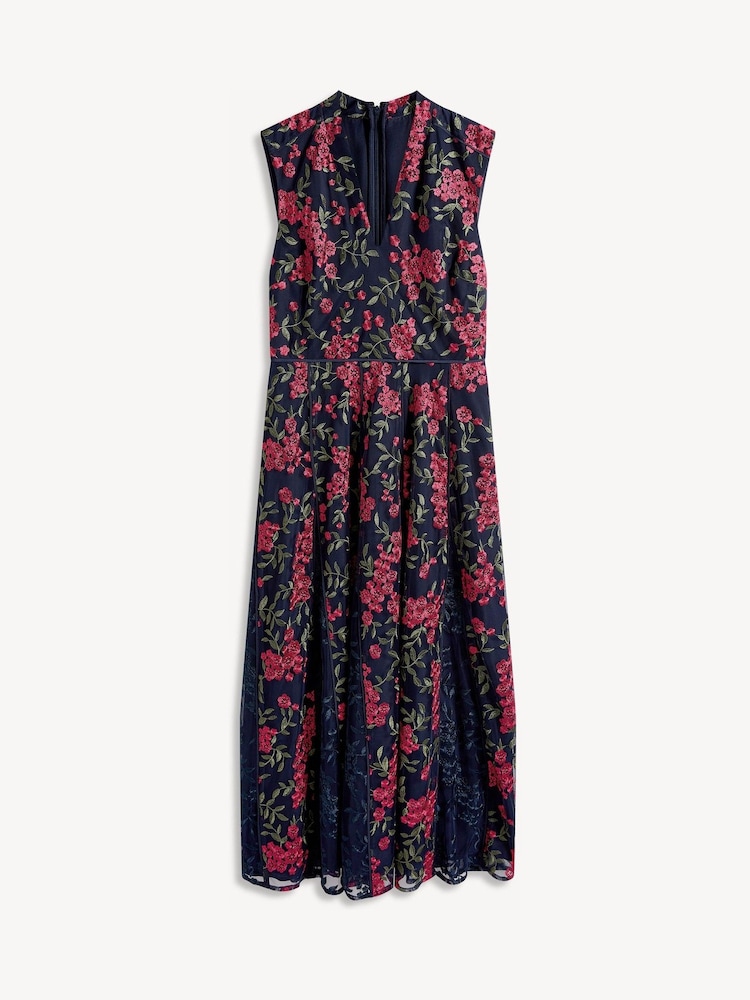 Hobbs Midnight Pink Quin Embroidered Dress - Image 5 of 5 Hobbs Midnight Pink Quin Embroidered Dress - Image 5 of 5