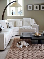 Origins Blush Pink Textured Basketweave Wool Rug - Image 1 of 1
