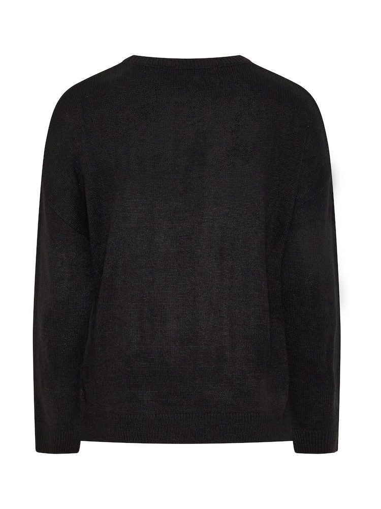 Yours Curve Black Limited Fluffy Dalmatian Knitted Jumper - Image 6 of 6 Yours Curve Black Limited Fluffy Dalmatian Knitted Jumper - Image 6 of 6