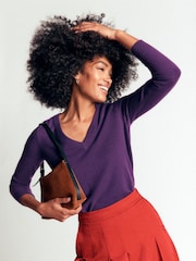 Boden Elsie Cashmere V мойын жемпір - 6суретінің 4 суреті