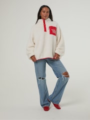 Skinnydip White Disney Winnie the Pooh Embroidered Fleece Jacket - Image 1 of 5