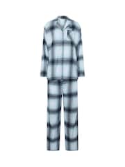 Long Tall Sally Blue Check Cotton Pyjamas Set - Image 5 of 6