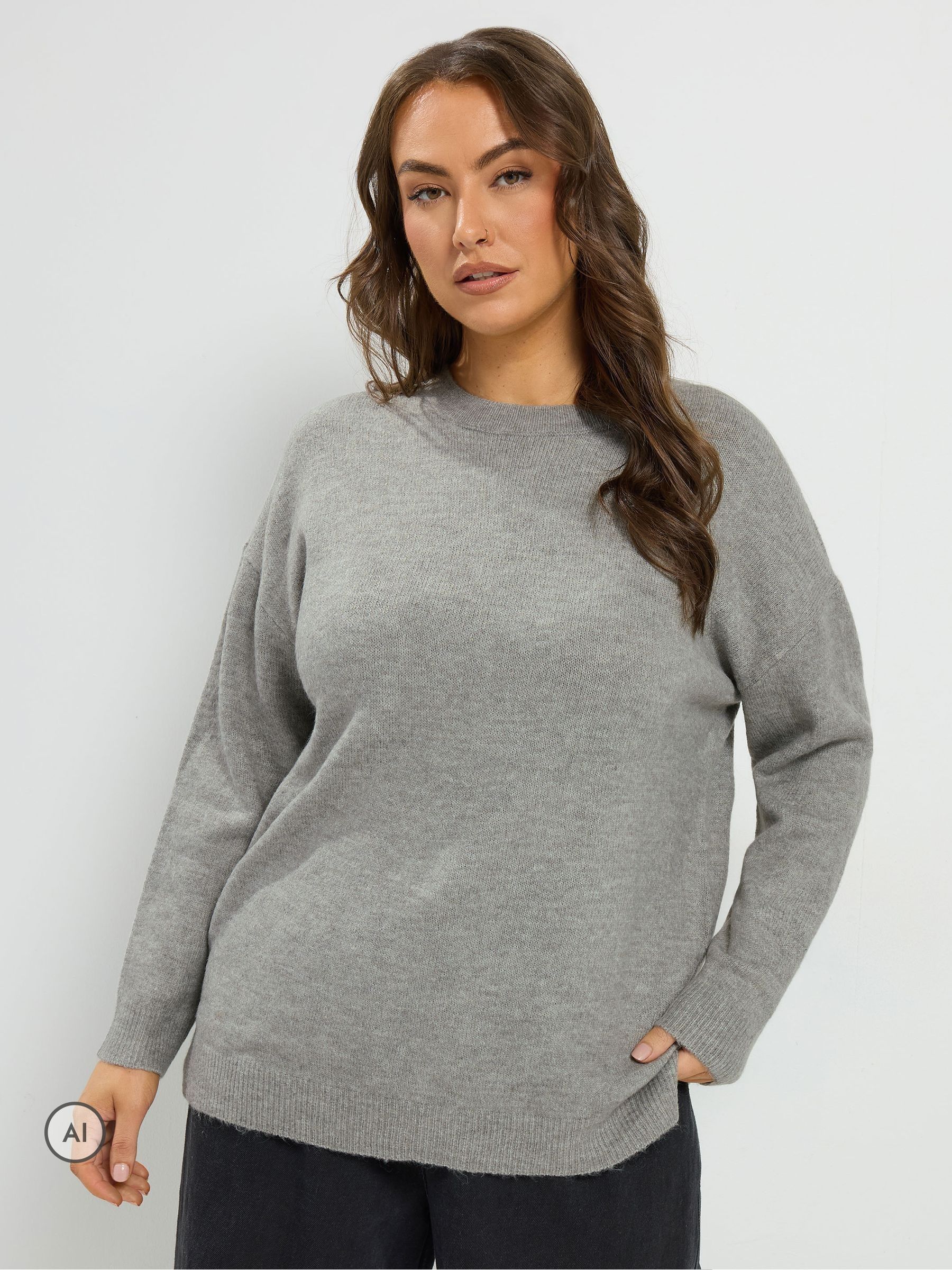 Yours Curve Soft Touch Knitted Jumper - Women's - Plus Size Curve - Image 2