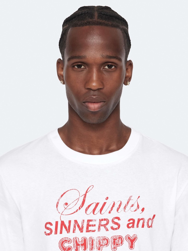AllSaints White Chippy Short Sleeve Crew Neck T-Shirt - Image 2 of 8