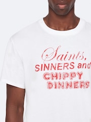 AllSaints White Chippy Short Sleeve Crew Neck T-Shirt - Image 4 of 8