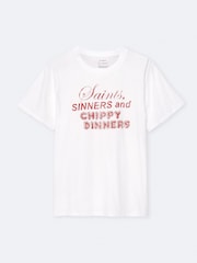 AllSaints White Chippy Short Sleeve Crew Neck T-Shirt - Image 8 of 8